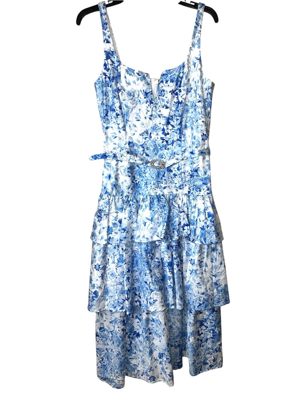 Generation Love Celeste Floral Poplin Midi Dress NWT Size M Blue White - Picture 9 of 11